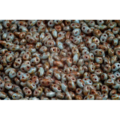 Matubo MiniDuo Turquoise Blue Travertine 63030/86805 | 2x4mm