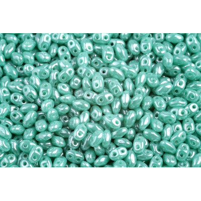 Matubo MiniDuo 2x4mm Turquoise Green White Luster 63130/14400