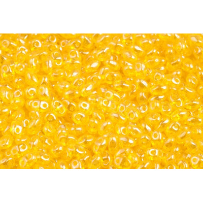 Matubo MiniDuo 2x4mm Amber White Luster 80020/14400 | Czech Beads