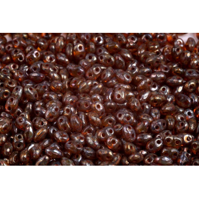 Matubo MiniDuo 2x4mm Amber Picasso 80020/43400