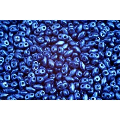 Matubo MiniDuo 2x4mm Metalust Crown Blue Mat 24303 | Czech Beads