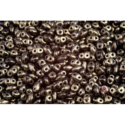 Matubo MiniDuo 2x4mm Polychrome Dark Olivine 23980/94107 | Czech Beads