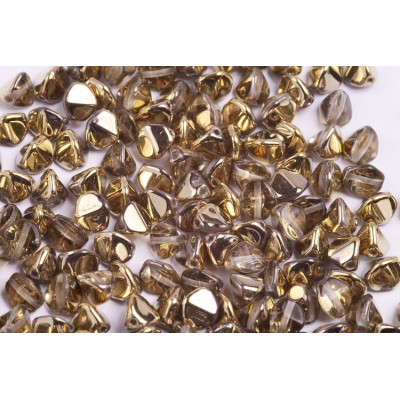 Czech Glass Pinch Beads 7mm Crystal Amber 00030/26441 | Rutkovsky