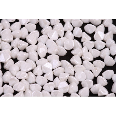 Pinch Beads 7mm White Alabaster Luster 02010/14400 | Glass Beads