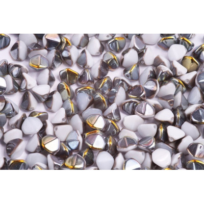 Pinch Beads 7mm White Alabaster Marea 02010/28001 | Glass Beads