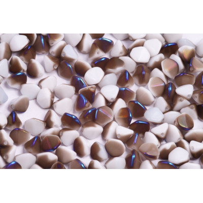 Czech Glass Pinch Beads 7mm White Sliperit 02010/29500 | Rutkovsky