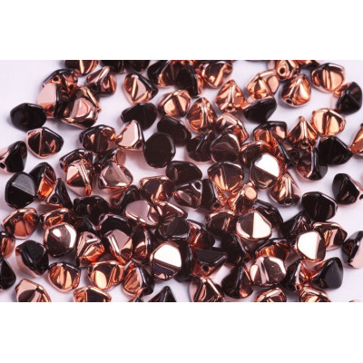 Czech Glass Pinch Beads 7mm Jet Capri Gold 23980/27101 | Rutkovsky