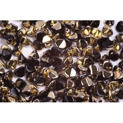 Pinch Beads 7mm Jet Amber 23980/26441 | Czech Glass Beads