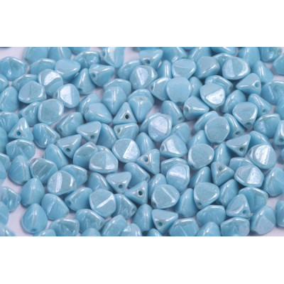 Pinch Beads 7mm Turquoise White Luster 63020/14400 | Rutkovsky
