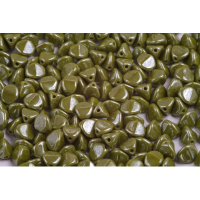 Pinch Beads Opaque Olive White Luster 7mm 53420/14400 | Rutkovsky