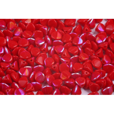 Pinch Beads Opaque Red AB 7mm 93200/28701 | Rutkovsky Czech Glass