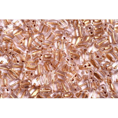 Matubo™ Nib-Bit 2-Hole Beads Crystal Bronze Lined 6x5mm 00030/68106