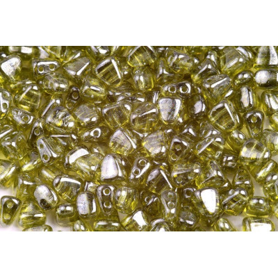 Matubo Nib-Bit Beads 6x5mm Olivine White Luster | Glasperlen