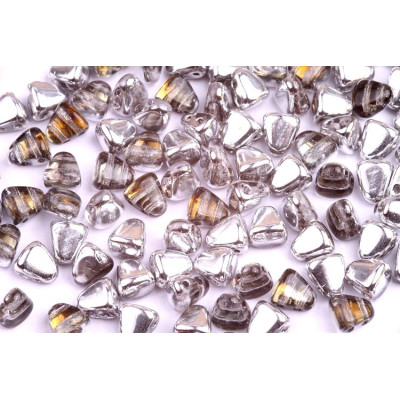 Matubo Nib-Bit 6x5mm Silver Brown 00030/26732 | Czech Glass