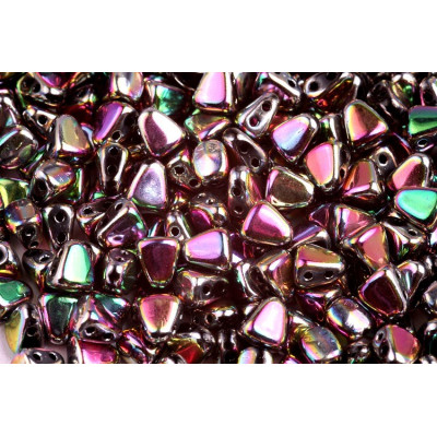 Cuentas Matubo Nib-Bit 2 Agujeros Jet Full Vitrail Green