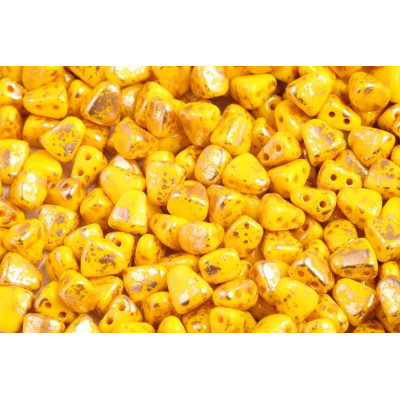 Matubo Nib-Bit 6x5mm Gold Splash Limon 83120/94401 | Czech Beads