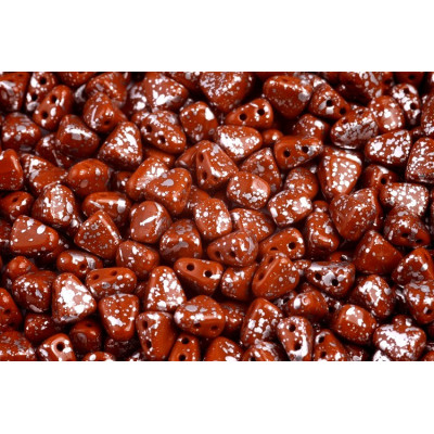 Matubo Nib-Bit Beads Silver Splash Chocolate 13600/15481 | Czech Beads