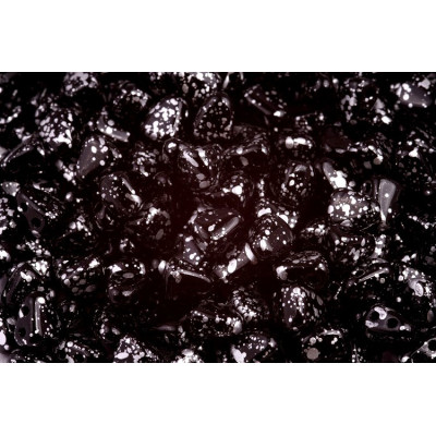 Matubo Nib-Bit 6x5mm Silver Splash Jet 23980/15481 | Czech Beads