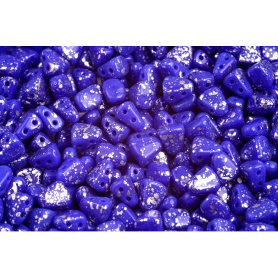 Matubo Nib-Bit 6x5mm Silver Splash Blue 33050/15481 | Czech Beads