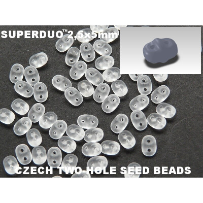 Matubo Superduo 2.5x5mm Crystal Matte 00030/84110 | Czech Glass