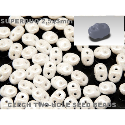 Matubo Superduo Chalk White Luster 03000/14400 | 2.5x5mm Czech Beads