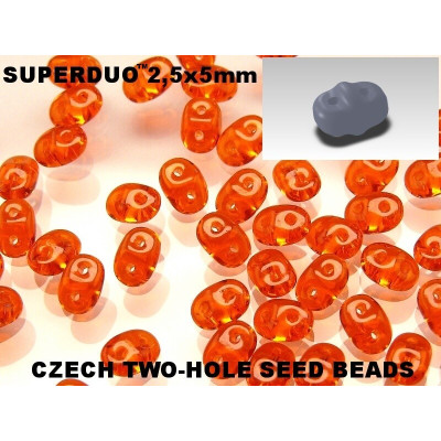 Matubo Superduo Hyacinth Orange 90030 | 2.5x5mm Czech Glass Beads