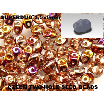 Matubo Superduo 2.5x5mm Crystal Sliperit 00030/29500 | Czech Beads
