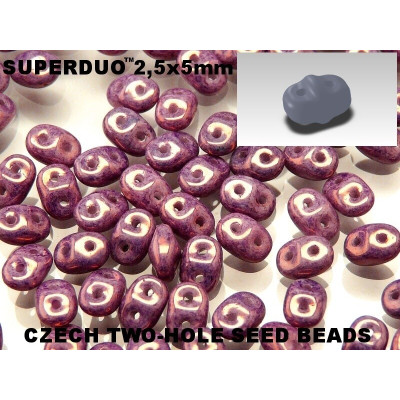 Matubo SuperDuo Beads 2.5x5mm Vega on Chalk 15726 | Czech Glass