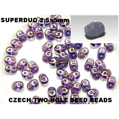 Matubo Superduo 2.5x5mm Vega on Crystal 15726 | Czech Glass Beads