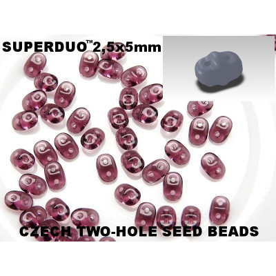 Matubo Superduo Amethyst 20060 | 2.5x5mm Czech Two-Hole Beads