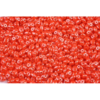 Matubo Superduo 2.5x5mm Opaque Orange White Luster 93140 | Beads