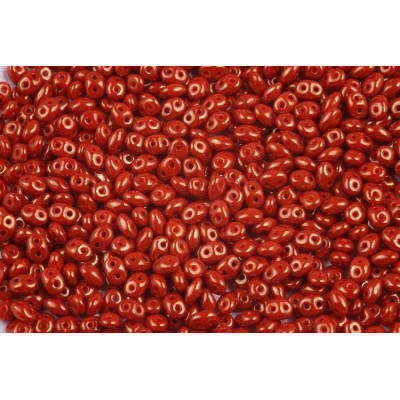 Matubo Superduo Beads Opaque Orange Red Luster 93140/14495 2.5x5mm