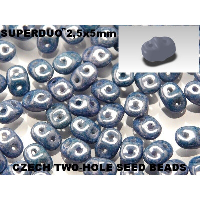 Matubo Superduo Chalk Blue Luster 03000/14464 | Czech Glass Beads