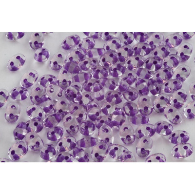 Czech Glass SuperDuo Beads Purple Lined Crystal 44829 | Matubo 5x2.5mm