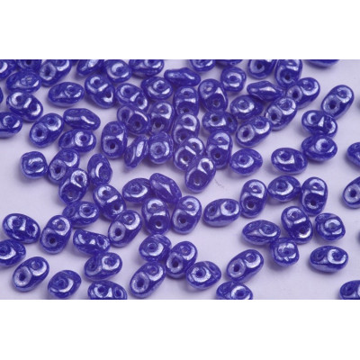 Matubo Superduo 2.5x5mm Opaque Blue White Luster 33050 | Czech Beads