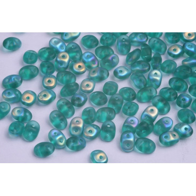 Matubo Superduo Emerald AB Matte 50720/28771 | 2.5x5mm Czech Beads