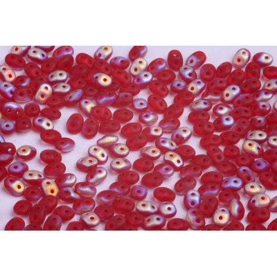 Matubo Superduo Ruby Red AB Matte 90080/28771 | Czech Glass Beads