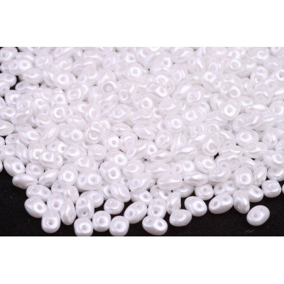 Matubo Superduo Pastel Snow White 02010/25001 | 2.5x5mm Czech Beads