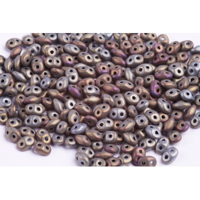 Matubo Superduo Matte Jet Brown Iris 23980/21115 | Czech Beads