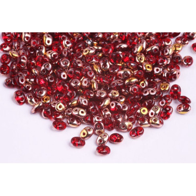 Matubo Superduo 2.5x5mm Ruby Capri Gold 90080/27101 | Czech Beads