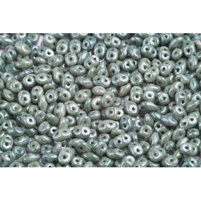Matubo Superduo Chalk Green Luster 03000/14459 | 2.5x5mm Czech Beads