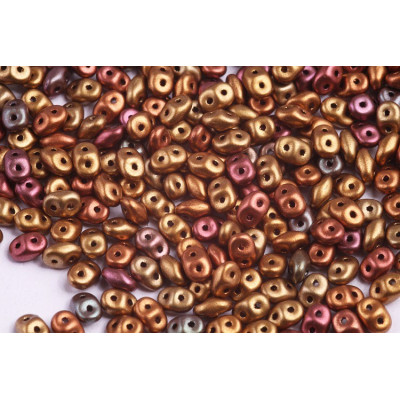 Matubo Superduo 2.5x5mm Matte Orange Rainbow 01620 | Czech Beads