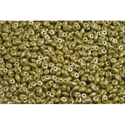 Matubo Superduo 2.5x5mm Opaque Green White Luster 53410/14400