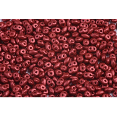 Matubo Superduo 2.5x5mm Red Metallic Matte 02010/29408 | Czech Beads