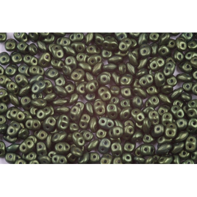 Matubo Superduo Gold Shine Olive Green 02010/24103 | Czech Beads