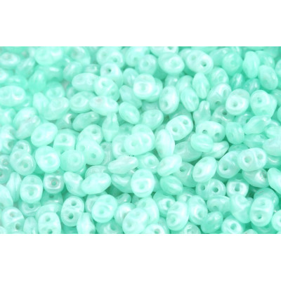 Matubo SuperDuo 2.5x5mm Opal Green Aqua 61100 | Czech Glass Beads
