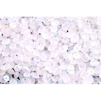 Matubo Superduo 2.5x5mm Matte Crystal AB 00030/28771 | Czech Beads
