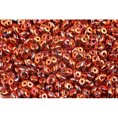 Matubo SuperDuo Beads 2.5x5mm Jet Full Capri Gold 23980/27133