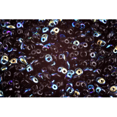 Matubo SuperDuo Czech Glass Beads Jet AB 23980/28701 | 2.5x5mm