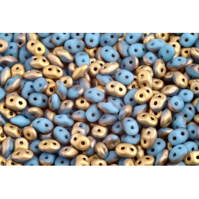 Matubo Superduo 2.5x5mm Turquoise Gold 63030/26471 | Czech Beads